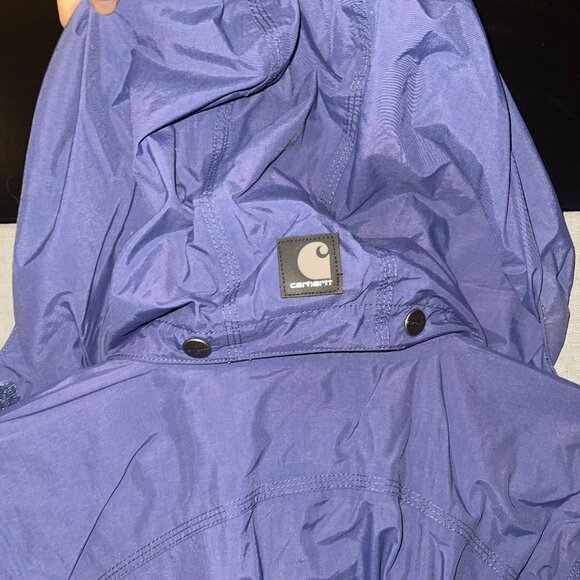 Womens Carhartt Blue Nylon Full Zip Windbreaker Waterproof Jacket - Picture 3 of 7